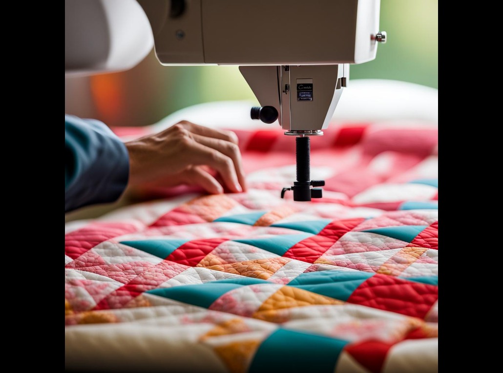someone sewing a quilt