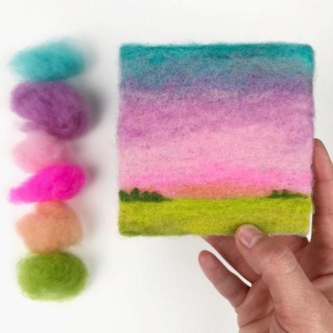 Felted landscape art